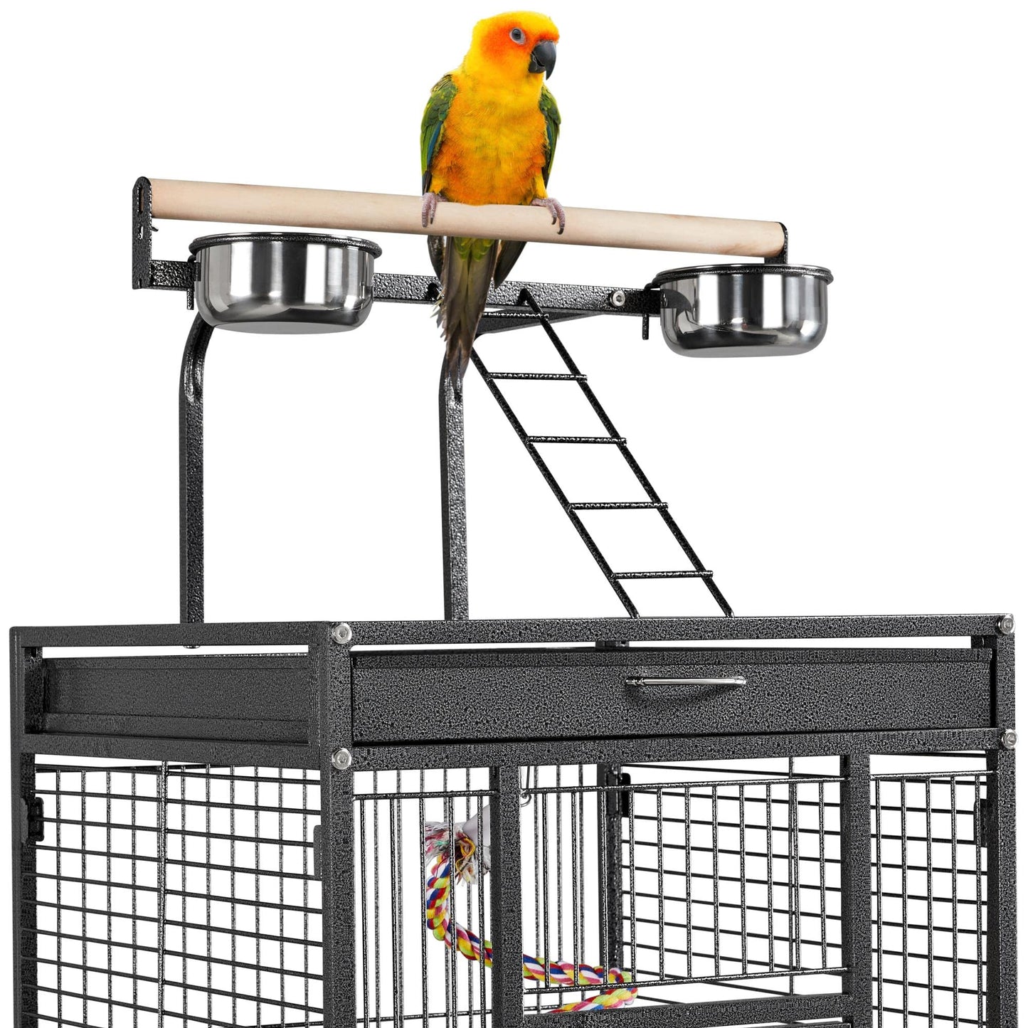 Beasty Lux Yaheetech Yaheetech 61" Black Bird Cage Parrot Cages Cockatiel Finch w/Play Top