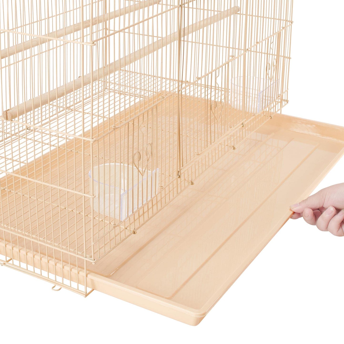 Beasty Lux Yaheetech Yaheetech Iron Flight Bird Cage Medium Small Parrot Cage for Parakeet Canary Budgie Lovebirds Quaker Parakeet Pacific Parrotlet, 2pcs, Almond