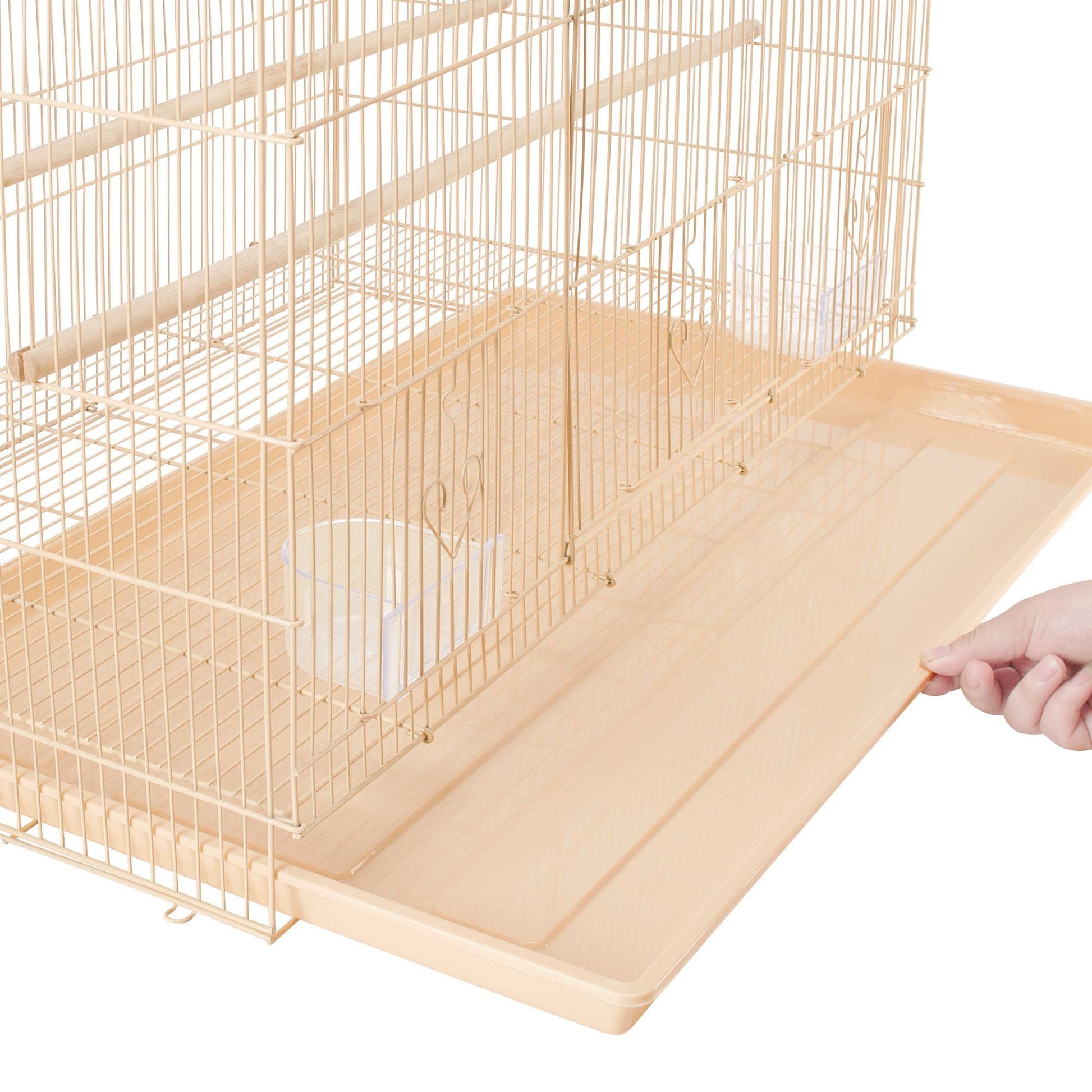 Beasty Lux Yaheetech Yaheetech Iron Flight Bird Cage Medium Small Parrot Cage for Parakeet Canary Budgie Lovebirds Quaker Parakeet Pacific Parrotlet, 2pcs, Almond