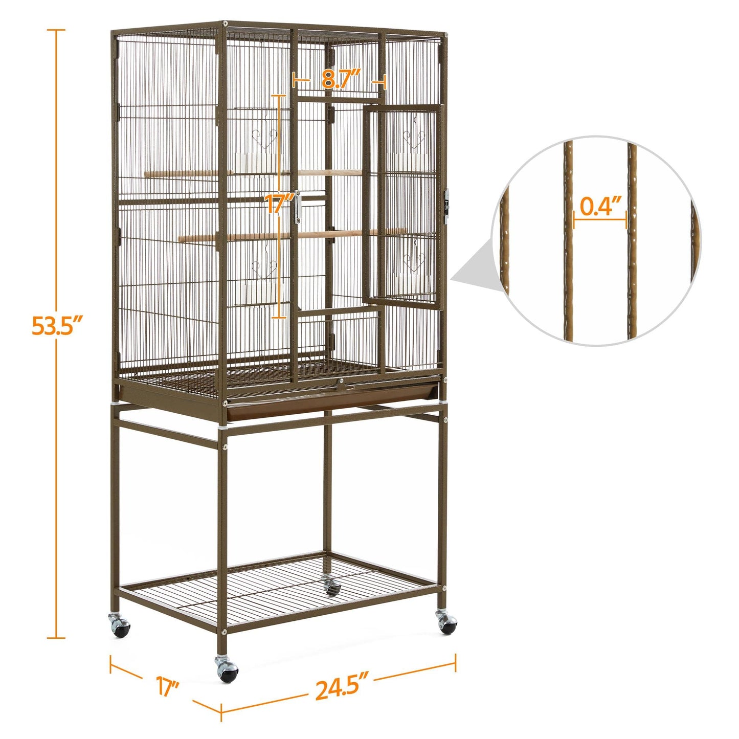 Beasty Lux Yaheetech Yaheetech Wrought Iron Standing Large Parrot Parakeet Flight Bird Cage with Stand for Small Parrot Cockatiel Sun Parakeet Green Cheek Conure Lovebird Budgie Finch Canary, Palmer Green