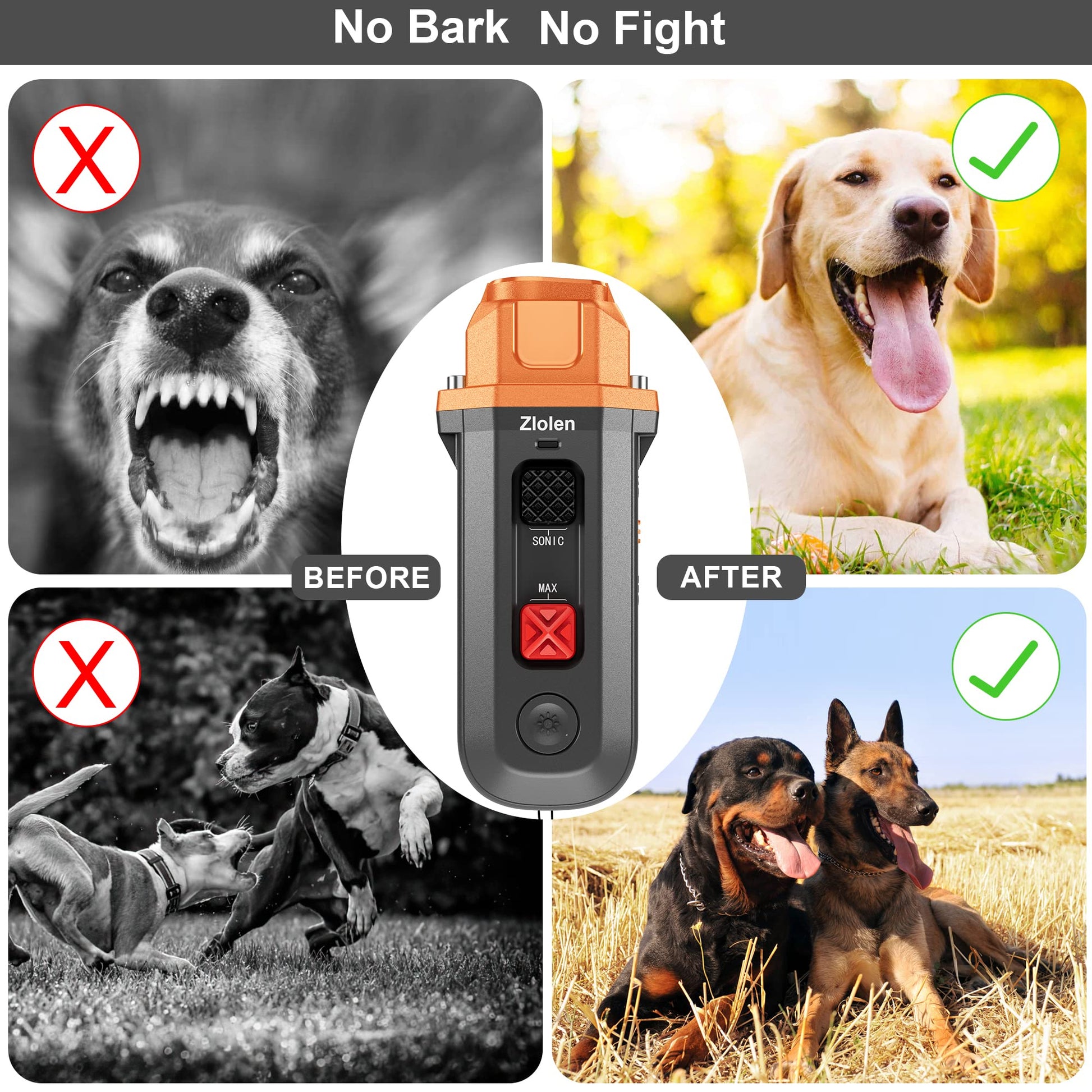 Beasty Lux Zlolen Dog Bark Deterrent Device Anti Barking Device Enhanced Dog Barking Device Training Aids with LED Light Dog Barking Silencer for Dogs Indoor & Outdoor