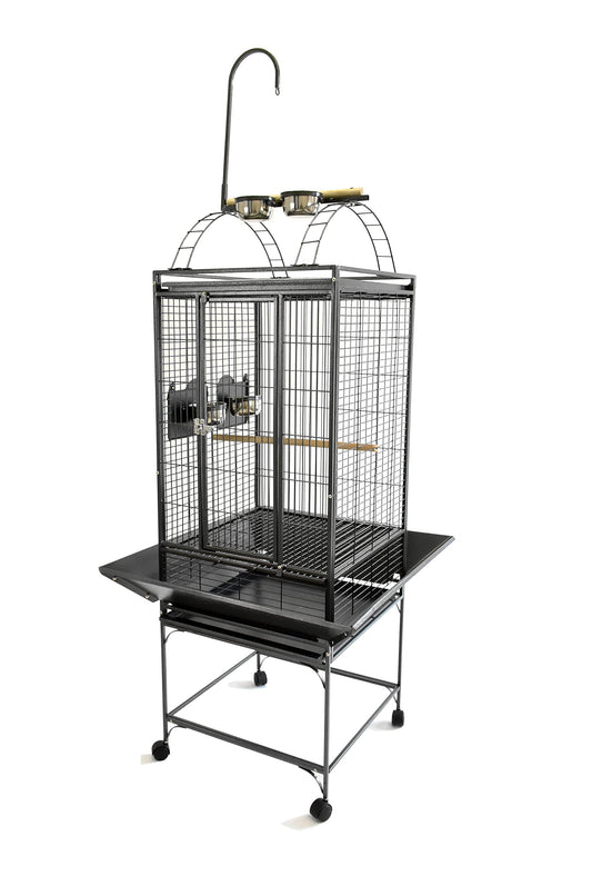 Beasty Lux petsfella Petsfella 20-inch Wrought Iron Play Top Parrot Cage Bird Cage with Toy Hanger